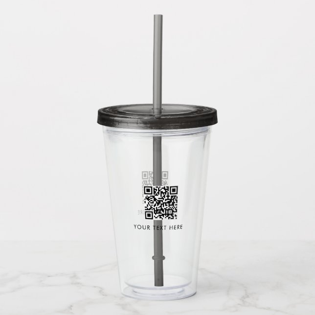 Scannable Business Website QR Code Advertising  Acrylic Tumbler (Front)