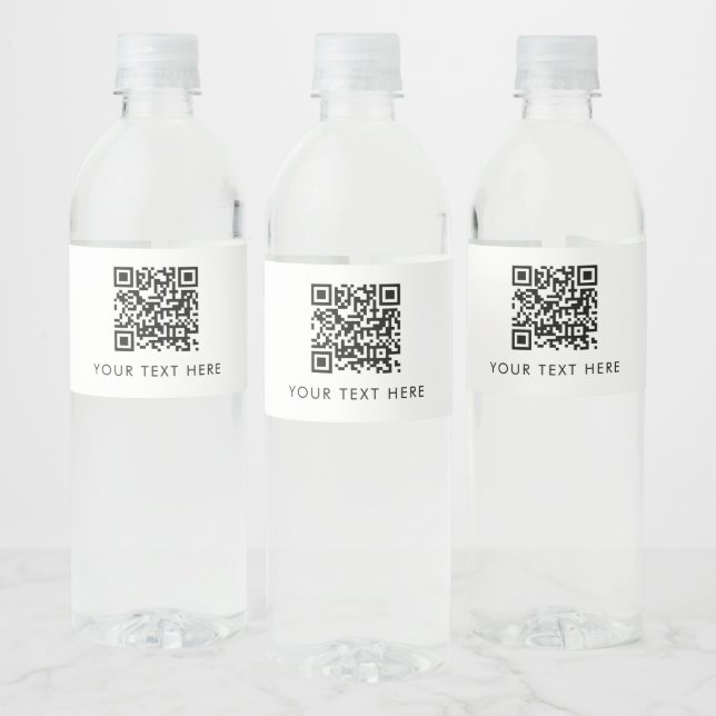 Scannable Business Website QR Code Advertising Water Bottle Label (Bottles)