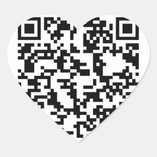 Scannable QR Bar code Heart Sticker