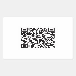 Scannable QR Bar code Rectangular Sticker