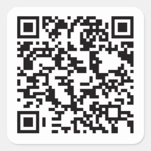 Scannable QR Bar code Square Sticker