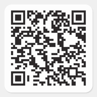 Scannable QR Bar code Square Sticker