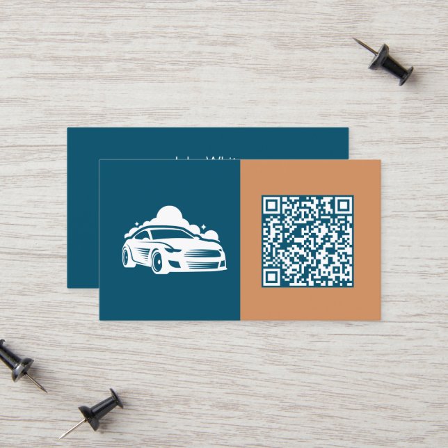 Scannable QR Car Detailing Calling Card (Front/Back In Situ)