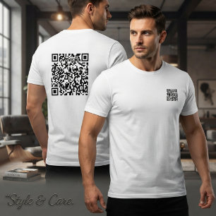 Scannable QR Code Basic Tee for Men Customised