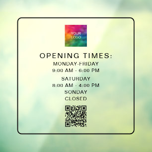 Scannable QR Code Business Hours Upload Logo Sleek