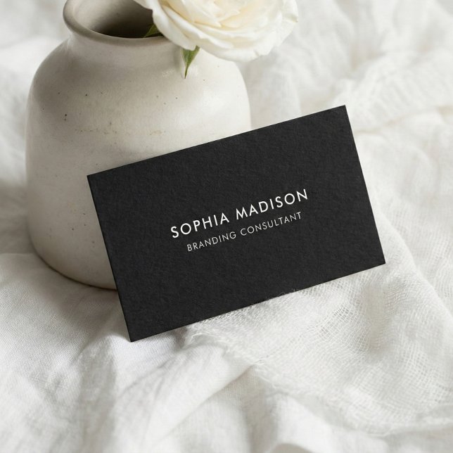 Scannable QR Code Minimalist Black Business Card (Creator Uploaded)