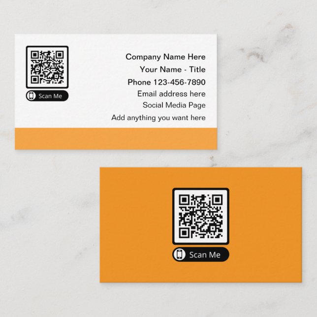 Scannable QR Code Promotional Business Cards (Front/Back)