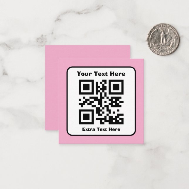 Scannable QR Code Template w/Editable Text (Front/Back In Situ)