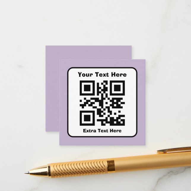 Scannable QR Code Template w/Editable Text (Front/Back In Situ)