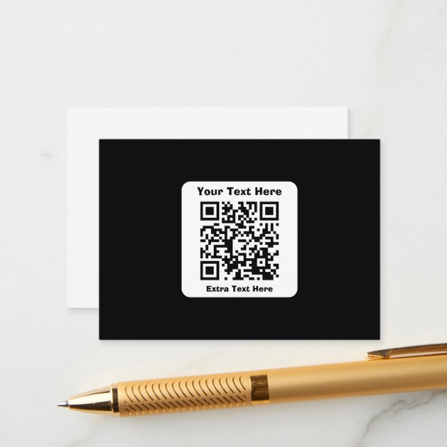 Scannable QR Code Template w/Editable Text (Front/Back In Situ)