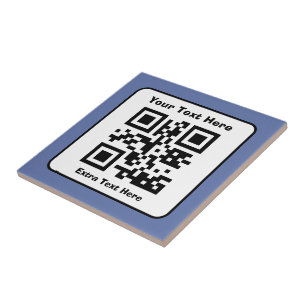 Scannable QR Code Template w/Editable Text Ceramic Tile