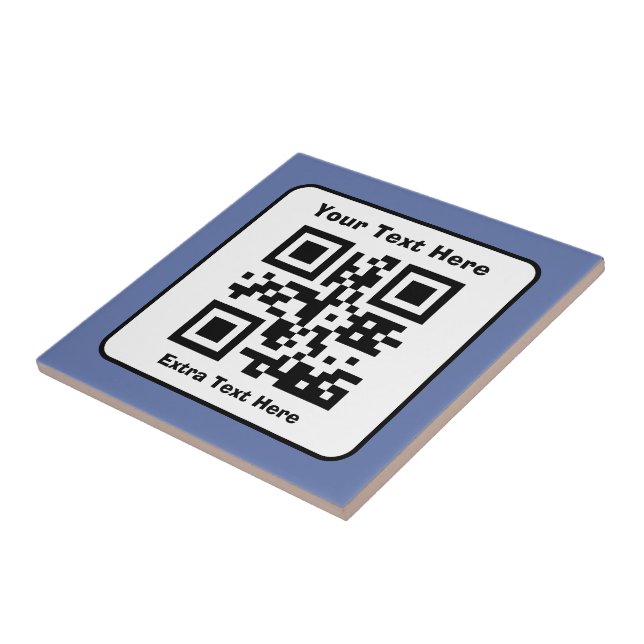 Scannable QR Code Template w/Editable Text Ceramic Tile (Side)