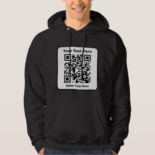 Scannable QR Code Template w/Editable Text Hoodie