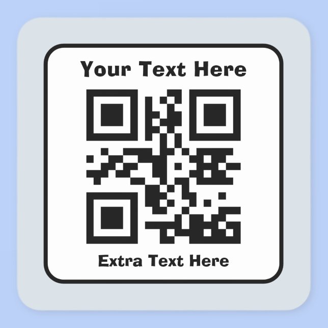 Scannable QR Code Template w/Editable Text Square Sticker (Creator Uploaded)