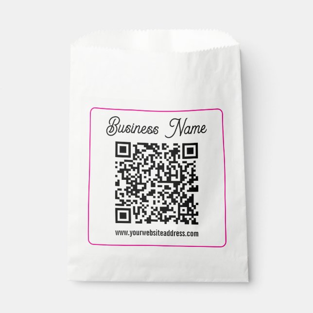 Scannable QR code with Cursive Script Handwriting Favour Bag (Front)