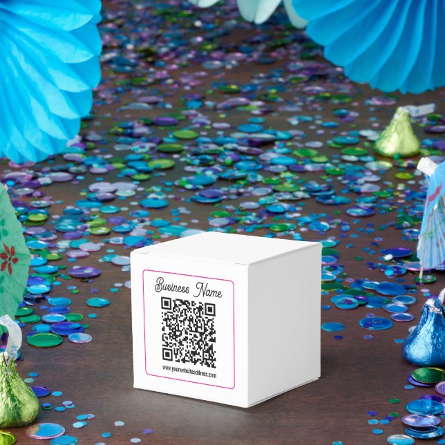 Scannable QR code with Cursive Script Handwriting Favour Box (Party)