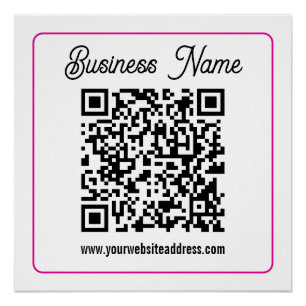 Scannable QR code with Cursive Script Handwriting Poster