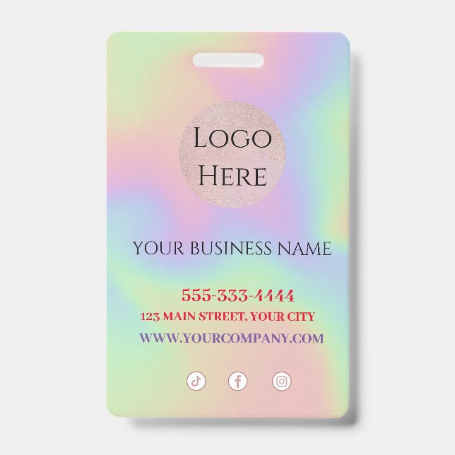 Scannable trendy  ID badge (Front)