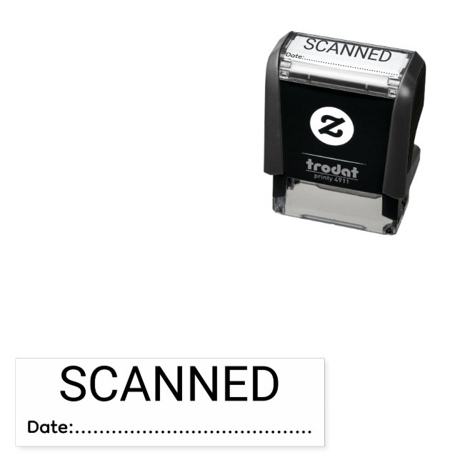 Scanned Custom Date Self Inking Office Stamp Desig (In Situ)