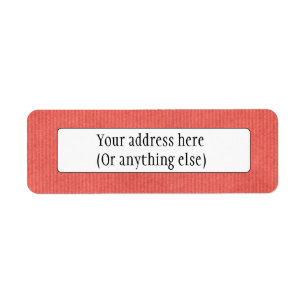 Scanned Detailed Kraft Paper Texture Coral Red Return Address Label