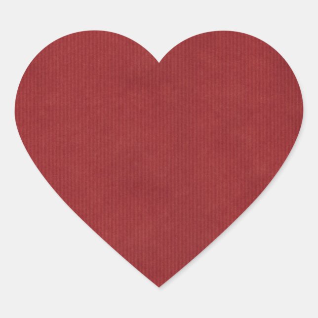 Scanned Detailed Kraft Paper Texture Red Heart Sticker (Front)
