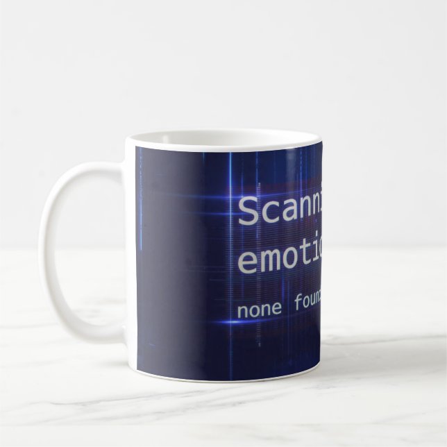 Scanning Emotions None Found Funny AI Glitch Mug (Left)
