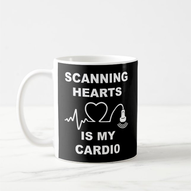 Scanning He Is My Cardio Cardiac Sonographer Echo  Coffee Mug (Left)