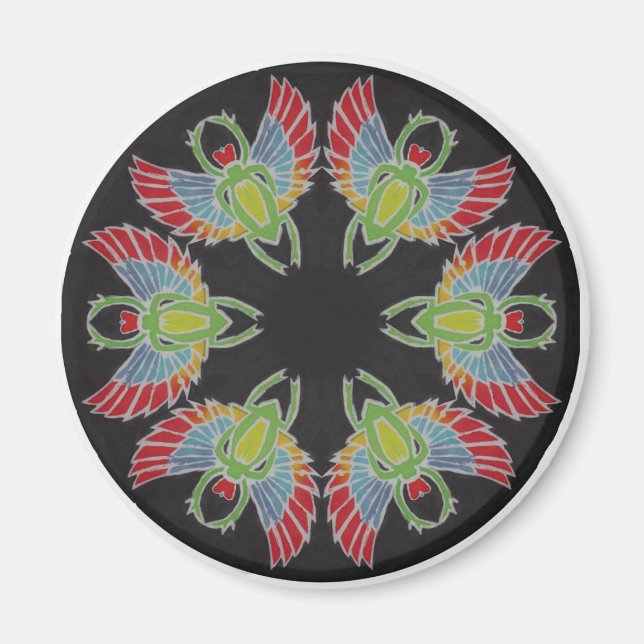 Scarab Batik Mandala Magnet (Front)