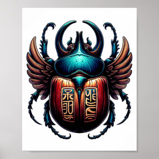 Scarab Beetle Poster