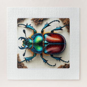 Scarab Beetle Realism 061124IREF222 - Watercolor Jigsaw Puzzle