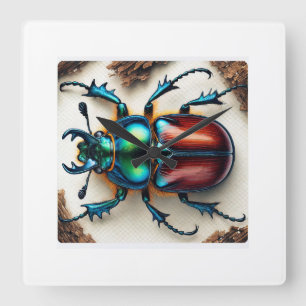 Scarab Beetle Realism 061124IREF222 - Watercolor Square Wall Clock