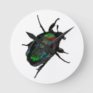 Scarab Beetle Round Clock