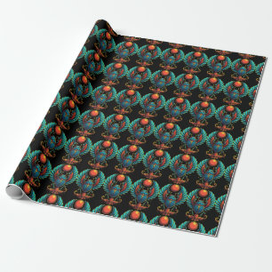 Scarab -Scarab Beetle - Winged Scarab- Sun Symbol Wrapping Paper