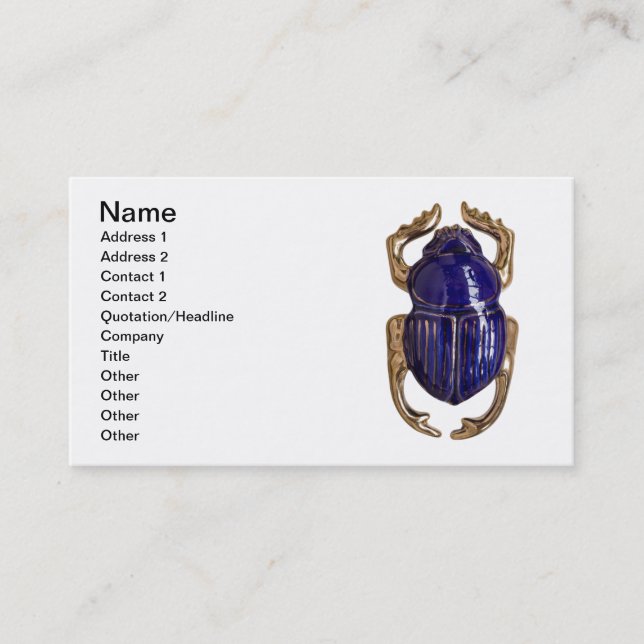 Scarab souvenir business card (Front)