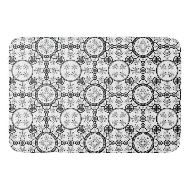 Scarab tile line pattern bath mat (Front)