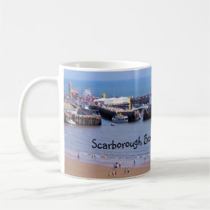 Scarborough beach, England panorama mug
