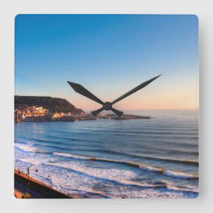 Scarborough Coastline Square Wall Clock