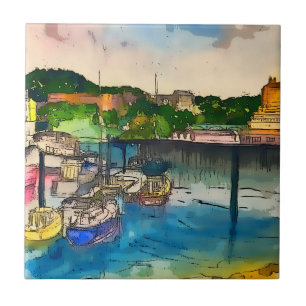Scarborough Watercolour Ceramic Tile