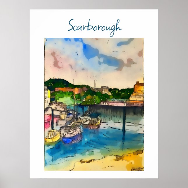 Scarborough Watercolour  Poster (Front)