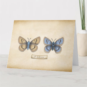Scarce Large Blue Butterfly Specimen Customisable  Thank You Card
