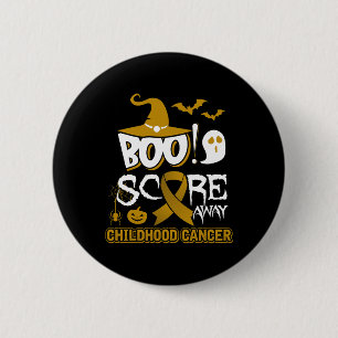 Scare away Childhood Cancer Fun Cancer Awareness C 6 Cm Round Badge