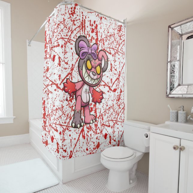 Scare Bear Shower Curtain (In Situ)