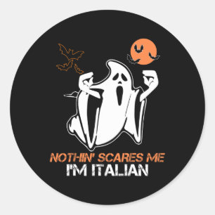 Scare Me I'm Italian Ghost Halloween Costume Classic Round Sticker