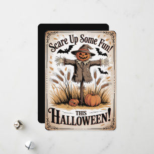 "Scare Up Some Fun This Halloween!" Scarecrow Holiday Card