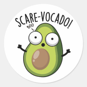 Scare-vocaco Funny Avocado Puns  Classic Round Sticker