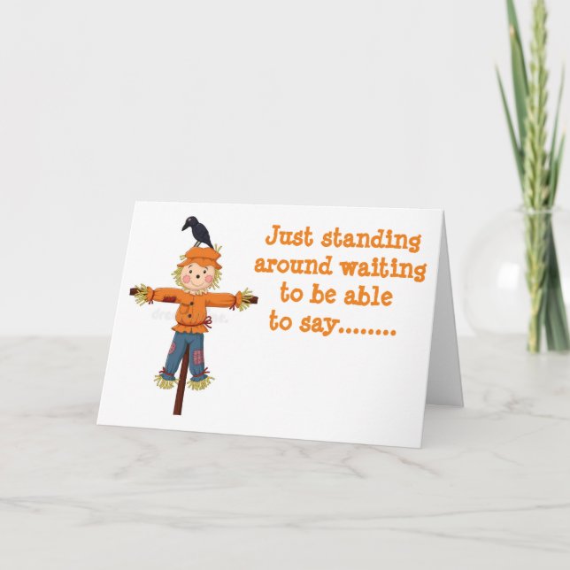 SCARECROW AND CROW WITH "BIRTHDAY WISHES" CARD (Front)