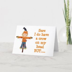 SCARECROW AND CROW WITH "BIRTHDAY WISHES" CARD