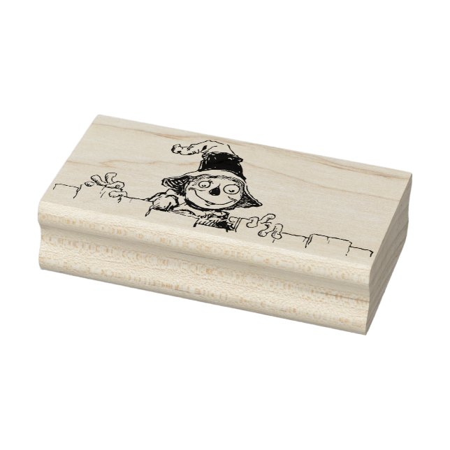 Scarecrow and fence illustration art stamp (Stamp)