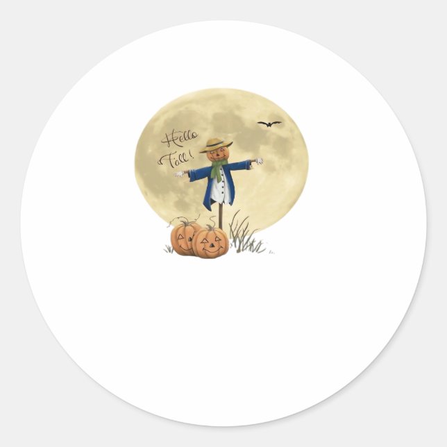 Scarecrow and moon Oversized T-Shirt.png Classic Round Sticker (Front)