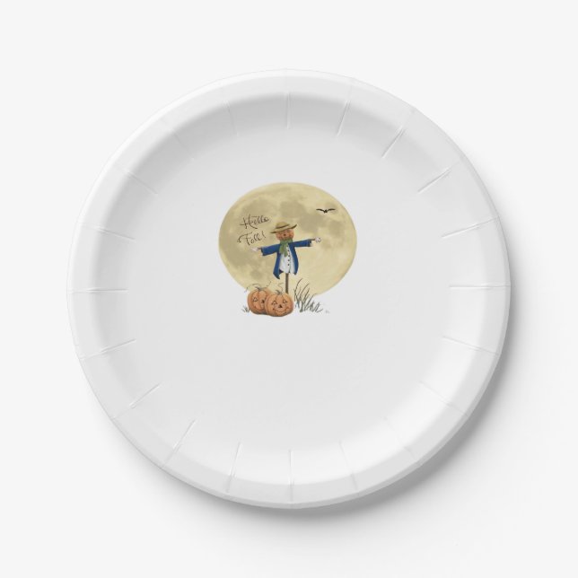 Scarecrow and moon Oversized T-Shirt.png Paper Plate (Front)